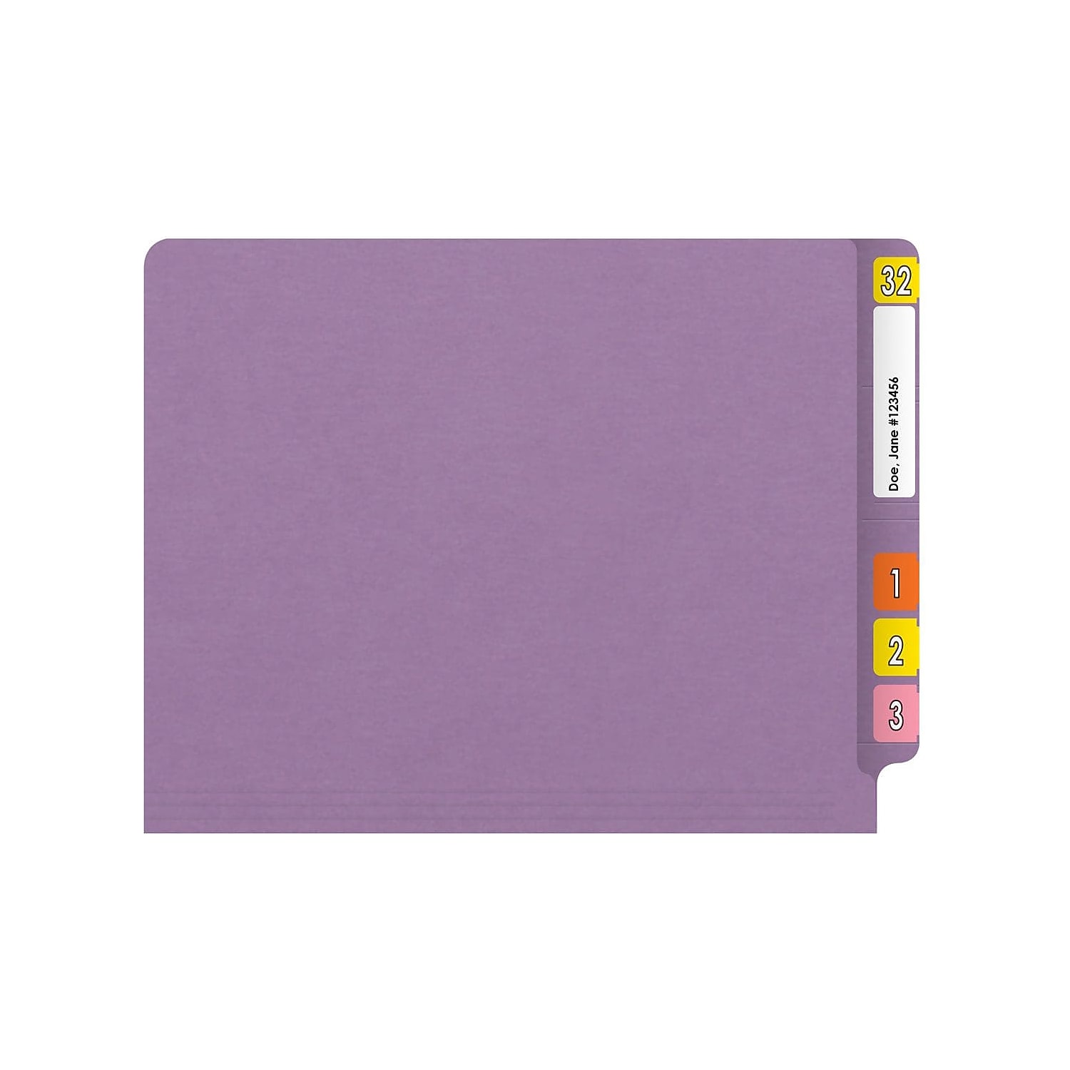 Medical Arts Press Reinforced End Tab File Folder Straight Cut Letter-Size Lavender 50/Box
