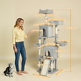 thumbnail image 3 of PawHut 70" Cat Tree, Multi-Level Cat Tower with 2 Condos, Light Grey, 3 of 10