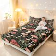 thumbnail image 3 of Homewish Rustic Mushrooms Bed Sheets,Boho Exotic Fungus Plant Full Size Sheets,Red Green,4-Piece,1 Flat Sheet, 1 Fitted Sheet and 2 Pillowcases, 3 of 6