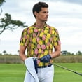 thumbnail image 3 of Fotbe Tulips Flowers Camiseta Polo de Golf para Hombre con Estampado – Camisa Deportiva Transpirable con Cuello Abotonado-Small, 3 of 6