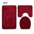 thumbnail image 1 of Ruiboury 3piece Non-Slip Bathroom Mat Set Easy To Clean Comfortable And Eco-friendly Non-Slip Chenille Bath Rug Polyester PJ210922-A012 1Set, 1 of 6