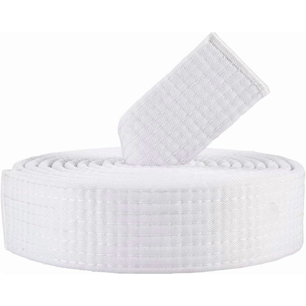 Cinturón blanco de karate, jiu jitsu, poliéster, para artes marciales, judo, jiu-jitsu, TKD, aikido, uniforme para m, cinturón de clasificación, largo, suave, universal, para taekwondo.