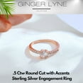 thumbnail image 2 of Round Engagement Ring for Women by Ginger Lyne .5 Ct Simulated Diamond Sterling Silver Wedding Rings, 2 of 6