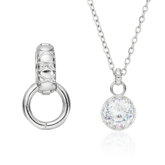 Uxcell Bails for Jewelry Making, 13.5mm Pendant Bail Connector Double Bail Clasps for Bracelet Necklace Pendants Dangle Charm DIY Craft, White Gold