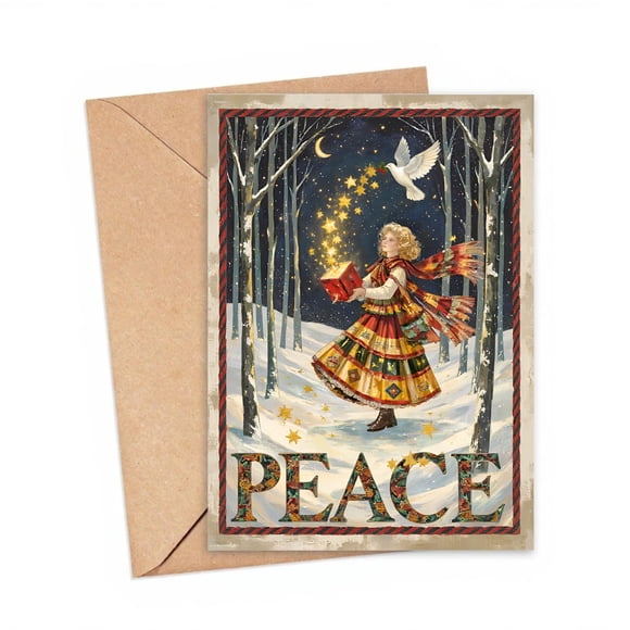 Tarjetas de Navidad TeloNook Peace Holiday 2025 con sobres