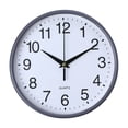 thumbnail image 2 of Oiur Round Wall Clock Simple Style High-precision Battery Operated Easy-to-Read Non-Ticking Quartz Clock Wall Decor,Grey, 2 of 7
