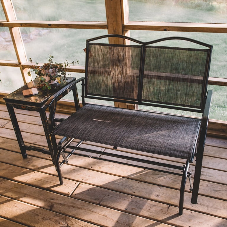 Backyard Expressions 2-Person Glider Bench, Heathered Grey photo 4