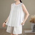thumbnail image 6 of Oplxuo Lightweight Linen Tank Tops for Women Dressy Pleated Summer Business Casual Shirts Sleeveless Flowy Going Out Blouse, 6 of 7