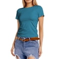 thumbnail image 3 of Women's Soft Short Sleeve T-Shirt, Crew Neck Top Slim Fit Basic Tee for Summer Casual Y2k Everyday Wear 2026 Summer Outfits(OTHER2,L), 3 of 6