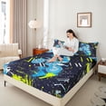 thumbnail image 4 of Homewish Dirt Bike Full Size Sheets 4-Piece for Boys Girls,Extreme Sport Breathable Bed Sheets,Graffiti Splash Lightweight Sheet Sets,Ultra Soft Home Decor, 4 of 7