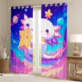 thumbnail image 2 of Manfei Cartoon Star Axolotl Black Out Curtains, Dreamy Starry Sky Curtains Pack of 2 (42x63 Each), Kawaii Animal Bedroom Curtains, Window Curtains Room Decor, 2 of 6