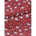 thumbnail image 5 of INSPIRE CHIC Women's Smocked Waist Ruffled Hem Stand Collar Floral Dotted Blouse XL Dark Red, 5 of 5