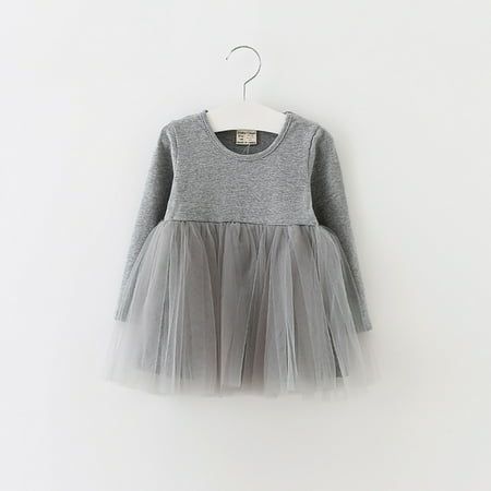 

Cotton long sleeved children’s puffy princess skirt with mesh panels for children