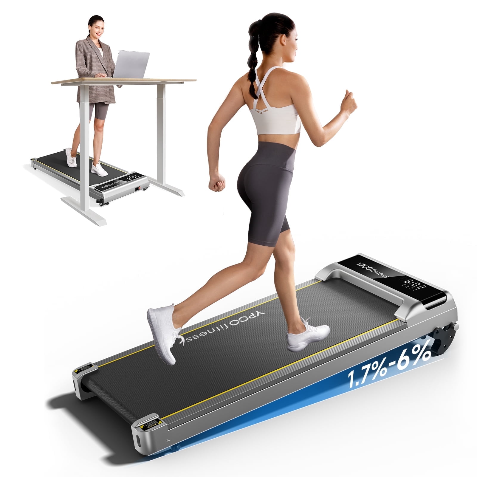 walking pad treadmill 300 lb capacity with incline