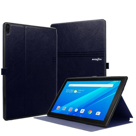 Mignova For Lenovo Tab 4 Case , Premium Leather Protection Slim Lightweight Smart Stand Cover with Auto Wake/Sleep For Lenovo Tab 4 10 Inch Tablet TB-X304 F/L/X 2017 Release (Blue)