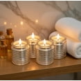 thumbnail image 5 of Hosley Silver Glass Tealight Candle Holder Set of 4 - Elegant Home Decor Centerpieces for Kitchen Table and Kitchen Decor - Ideal for Home Decor and Special Occasions, 5 of 13