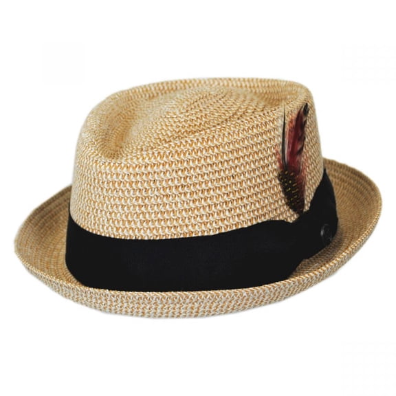 Toyo Straw Diamond Crown Fedora Hat - XXL - Tan