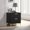 Black 92, variant on Clement Dark Cocoa 2-Drawer Nightstand Bedside Table with Brushed Nickel Hardware for Bedroom Storage