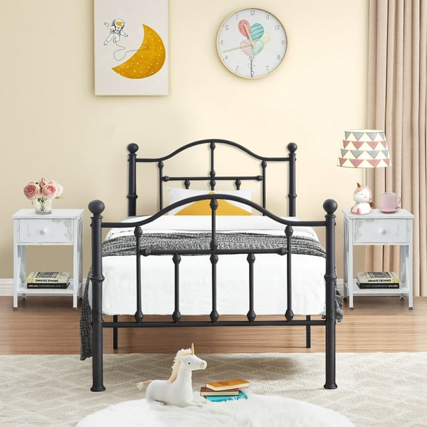 Twin Size Black Metal Bed Frame, Twin Bed Frame Set Of 2