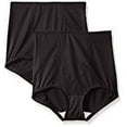 thumbnail image 3 of Hanes Front Panel Women’s Shaping Brief Pack, 100% Cotton Lining, 2-Pack Black XL, 3 of 3