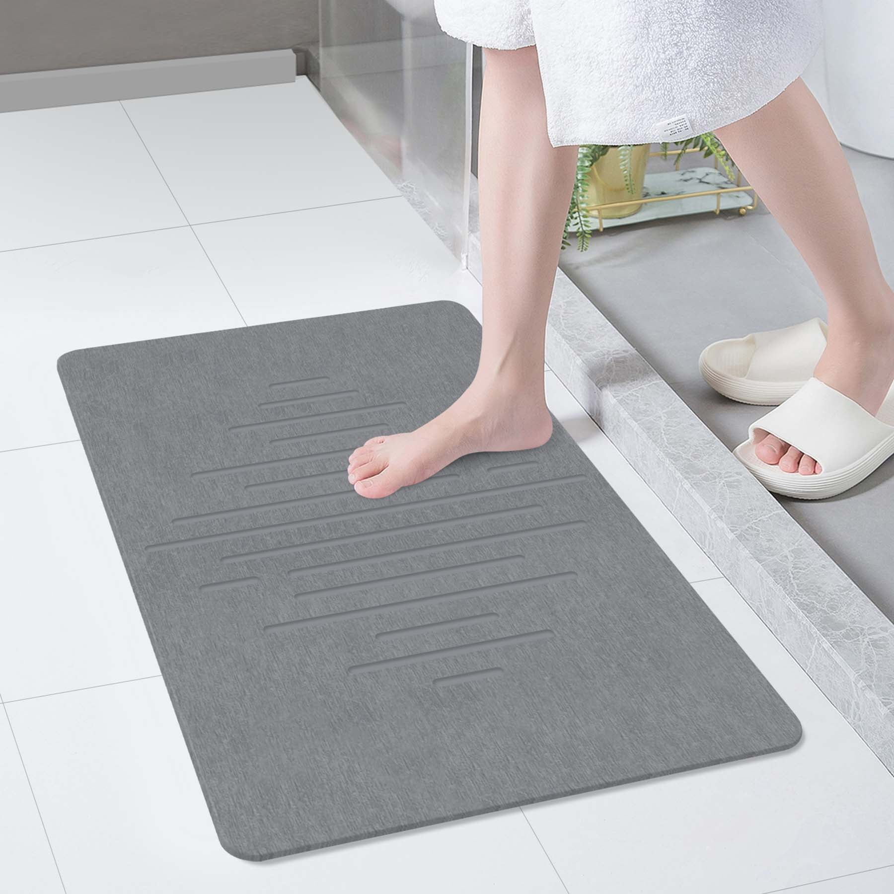 2 Pack Stone Bath Mat,31.5x19.7Inches Non-slip Diatomaceous Earth Shower Mat Quick Drying Super Absorbent, Easy to Clean
