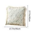 thumbnail image 2 of Ohufall Linen Leaf Fringed Pillowcase - For Living Room/Home Sofa Cushion, Natural Texture Enhances Home Decor, 2 of 5