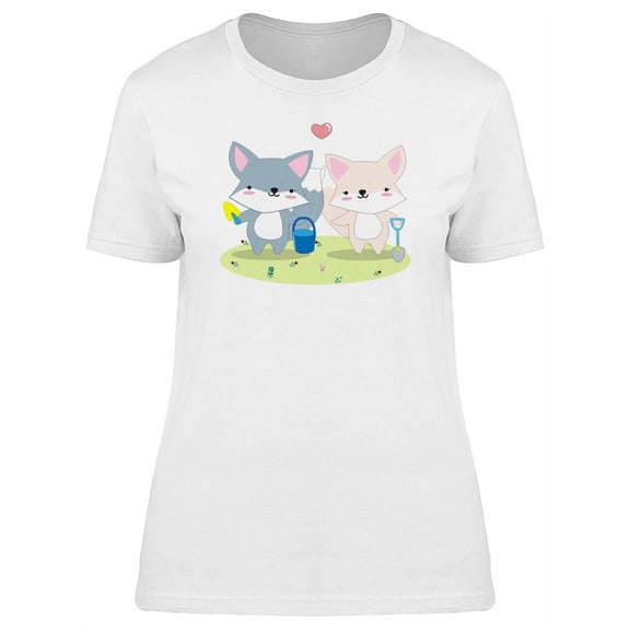 Foxes Playing With Dirt T-Shirt Women -Image by Shutterstock, Female x-Large