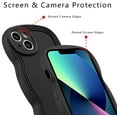 thumbnail image 4 of for iPhone 14 Plus Case 6.7 Inch Curly Wave Frame Phone Case Cute Design Color Aesthetic Phone Case Soft TPU Shockproof Protective Bumper Case Cover for Girls, Black, 4 of 15
