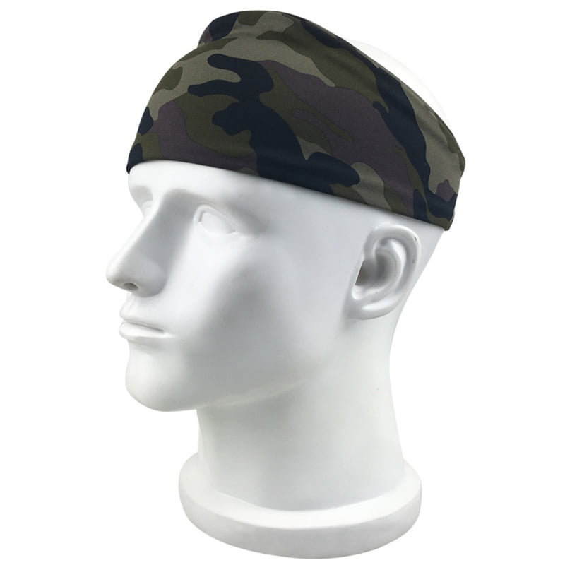 Green Camouflage Sport Flex Stretch Biker Headband Bandanna Sweatband Head Wrap 