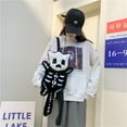 thumbnail image 3 of Skull Plush Backpack Gothic Water Bottle Bag Goth Doll Backpack Female Winter Furry Bag Skull Shape Bag Skeleton Birthday Gift, 3 of 6