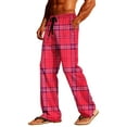 thumbnail image 3 of LIaqionyy Pajama Pants for Mens Plaid Lightweight Drawstring Lounge Sleep Pant Soft Bottoms with Pockets, 3 of 7