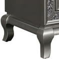 thumbnail image 3 of Wooden Nightstand with Faux Crystal Accents and 2 Drawers, Gray, 3 of 4