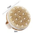 thumbnail image 2 of Cepillo corporal seco que embellece la piel: el cepillo exfoliante de madera maciza y pelo de jabalí suaviza la piel, 2 of 5