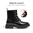 thumbnail image 3 of DREAM PAIRS Girls' Combat Ankle Boots, Lace-Up Boots with Side Zipper, Adjustable Fit, Round Toe and Anti-Slip Outsole, 3 of 6