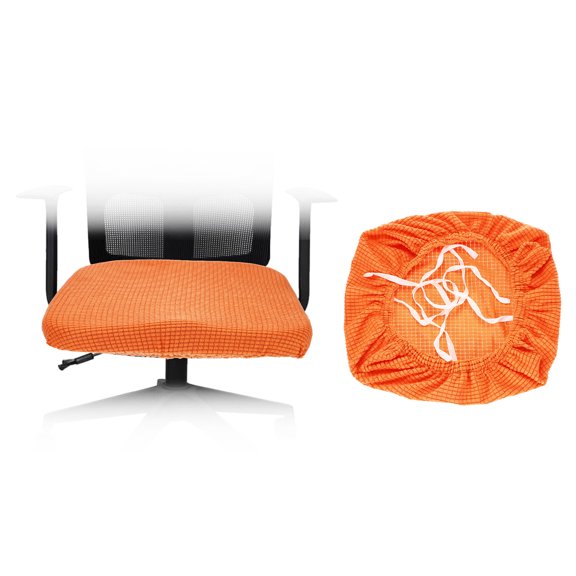 Office Chair Cover, Grid Computer Chair Seat Cover, L(45-48cm), Orange