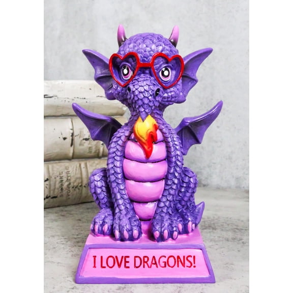 Fantasy Purple Koan Cartoon Chibi Dragon Collectible Figurine I Love Dragons!