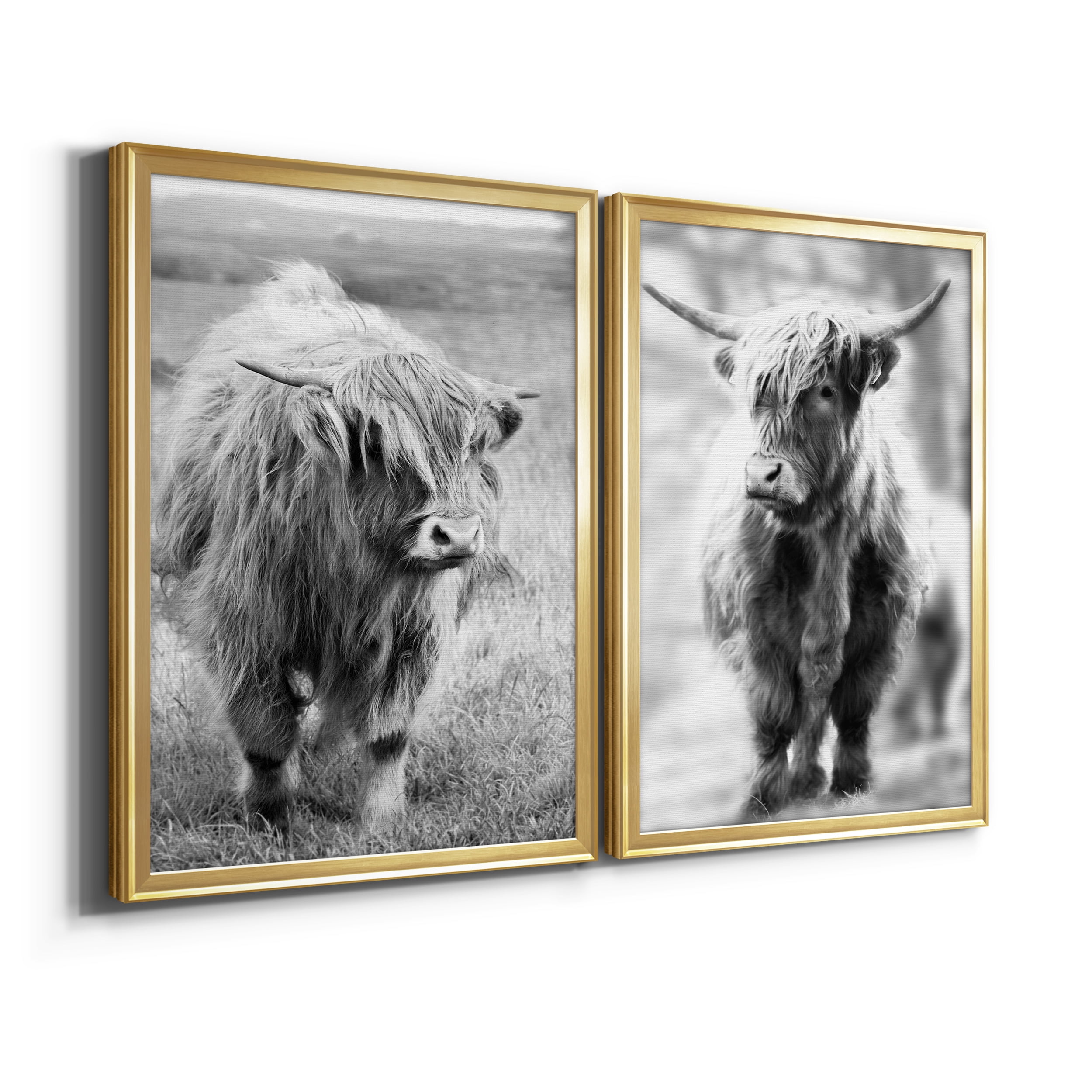 2 Piece Set Gretna Green Highland Premium Framed Canvas - Ready to Hang - 26.5 x 36.5 Each - Gold Frame