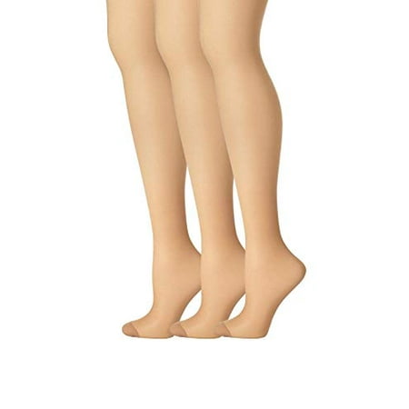 

Hanes Womens Set of 3 Silk Reflections Control Top RT Pantyhose C/D Natural Pack of 3
