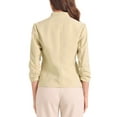thumbnail image 3 of INSPIRE CHIC 3/4 Sleeved Open Front Blazer for Women Suit Jacket Work Office Casual Blazers with Zipper Pockets Apricot XS, 3 of 5