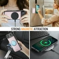 thumbnail image 4 of Magnetic 2 in 1 Detachable for iPhone Air, Case with Card Holder, for Women Men PU Leather RFID Blocking Flip Kickstand Credit Slots Slim Phone Cover for iPhone Air, Pink, 4 of 12