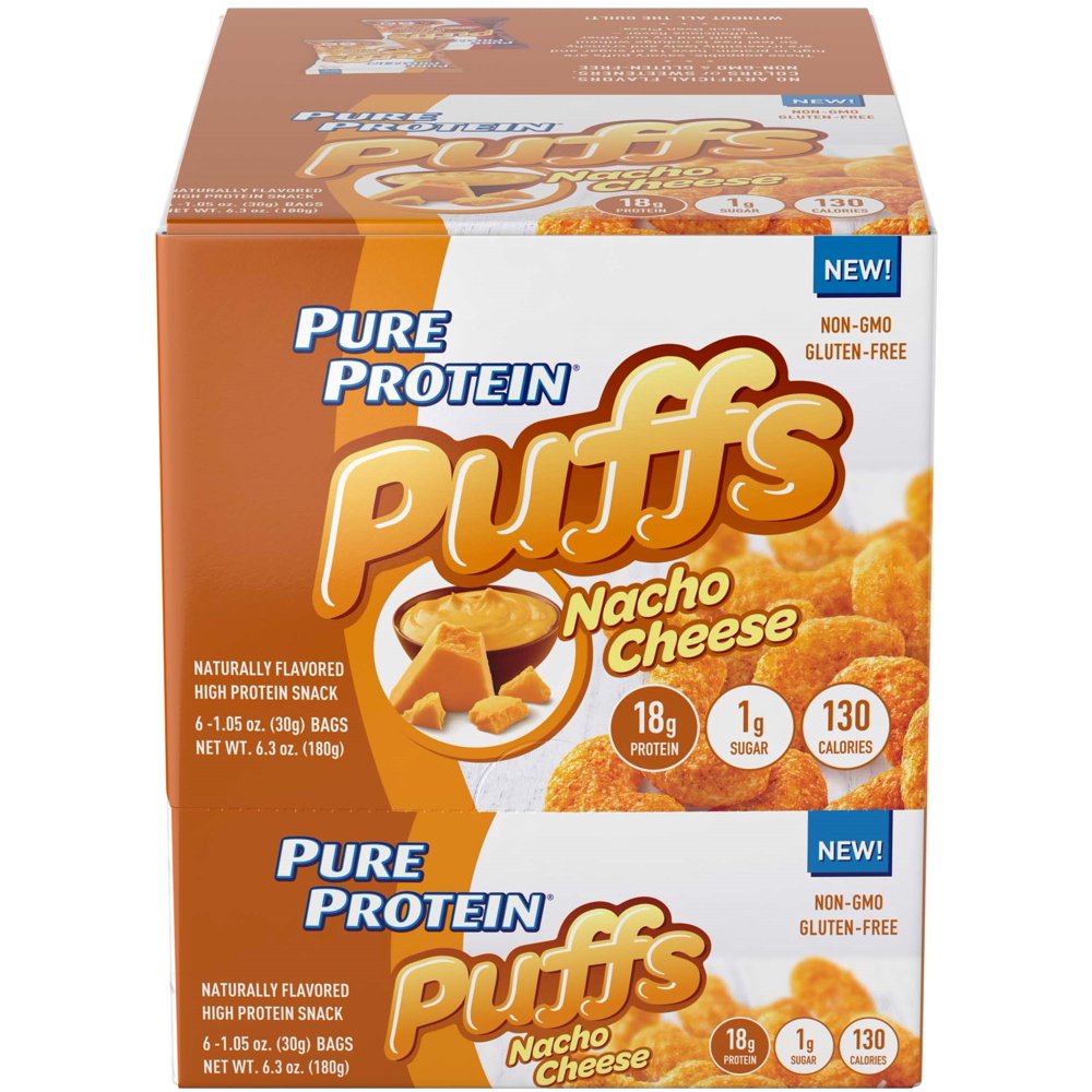 Pure Protein Puffs, Nacho Cheese, 1.05 oz., 6 Ct