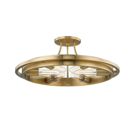 

6-Light Flush Mount 21 inches Wide By 8 inches High-Aged Brass Finish Bailey Street Home 116-Bel-2972746
