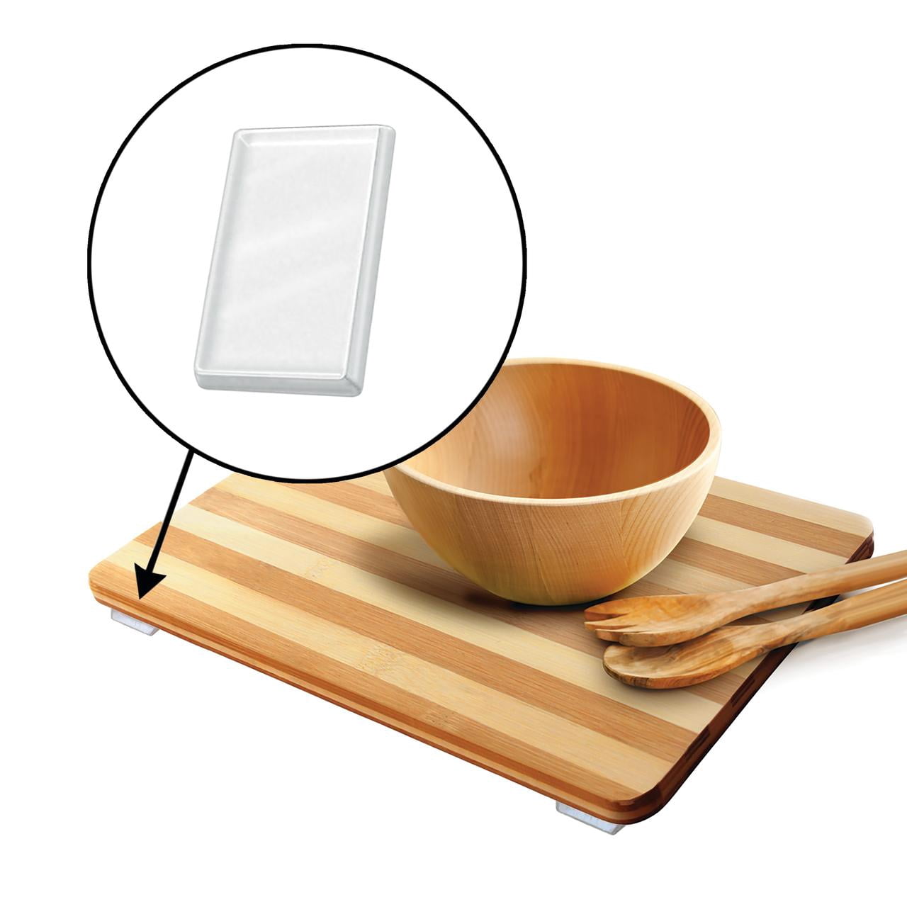 Super Sliders Clear Rectangular Bumpers – 8 Pack, Adhesive Surface Protectors for Cabinets, Electronics and Decor, 1" x 1/2"