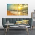 thumbnail image 1 of Bright Yellow Sunset Beach Panorama - Modern Seascape Canvas Artwork, 1 of 3