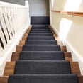 thumbnail image 4 of PURE ERA Bullnose Plush Carpet Stair Treads Cover 9.5"x30" 14pcs With 1pcs Matching Landing Mat Door Rug 24"x36"Self Adhesive Tape Free (Dark Gray), 4 of 11