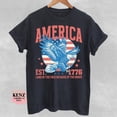 thumbnail image 4 of USA shirt, Summer BBQ t-shirt, Red White and Blue, America Tee, Comfort Colors® Women's 4th of July, Fourth of July Shirt T-Shirt, 1776 Tee, 4 of 4