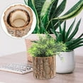 thumbnail image 4 of [1pc Round Art Deco Planter] Art Deco Style Wooden Tree Stump Planter - Round Lightweight Tabletop Flower Pot for Indoor and Out, 4 of 8