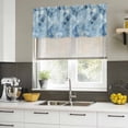 thumbnail image 4 of Blue Morocco Curtain Valances for Windows, Kitchen Valance Window Treatments Panel 2 Pack, Modern Abstract Art Contemporary Geometric Rod Pocket Short Curtains for Bathroom Bedroom 42 x 12 Inch, 4 of 8