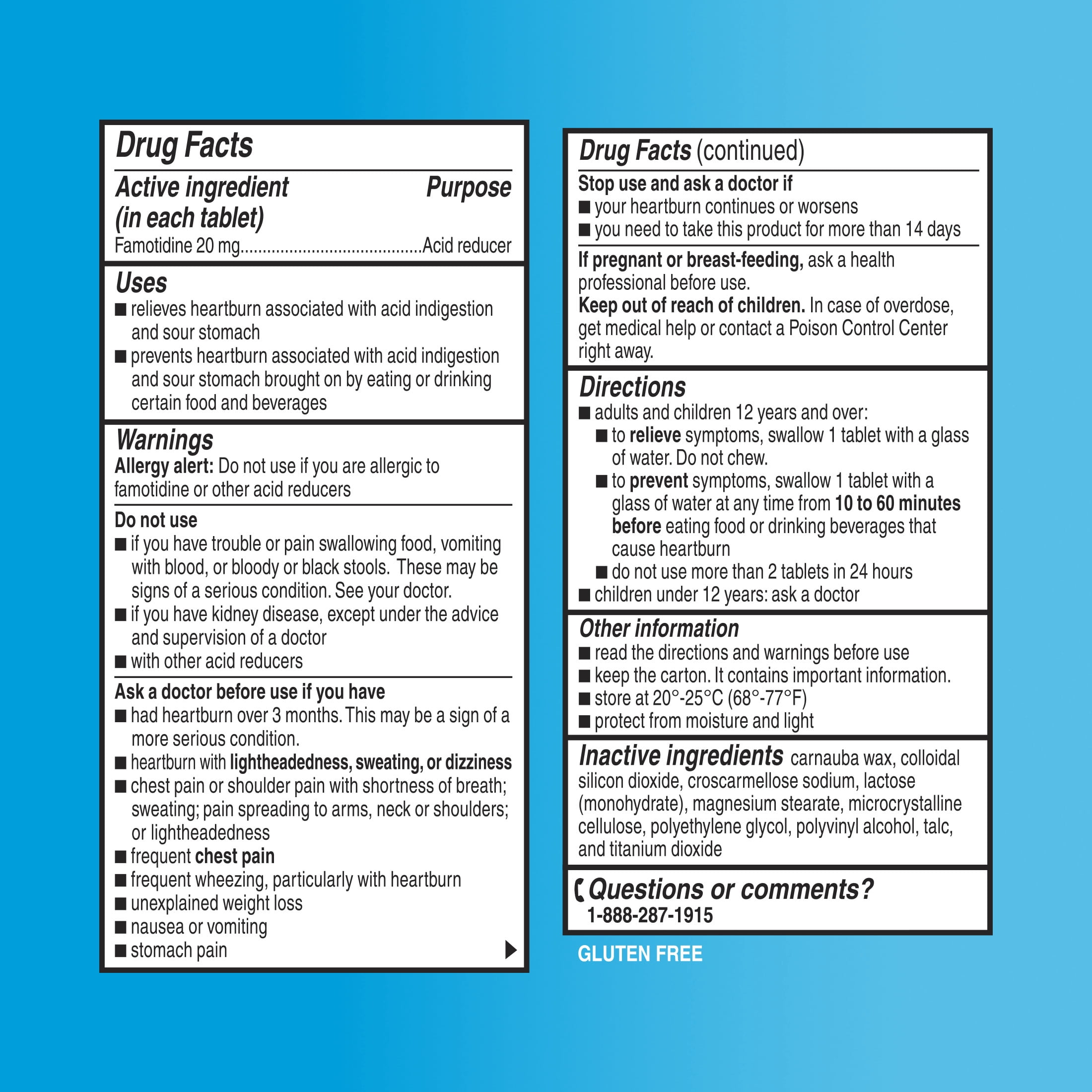 Equate Maximum Strength Acid Reducer Famotidine Tablets, 20 mg, 200 Count