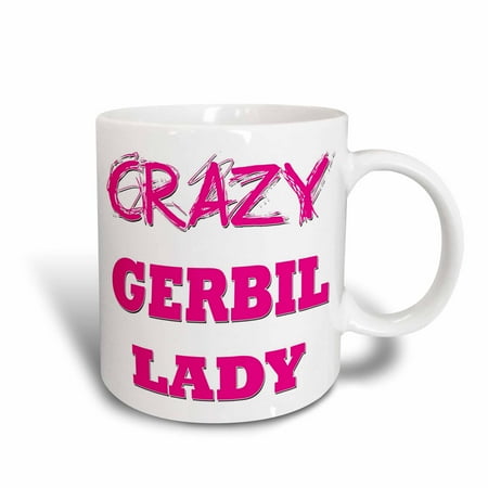 

3dRose Crazy Gerbil Lady - Ceramic Mug 11-ounce